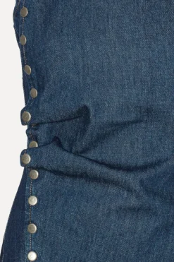 Tops-ROTATE Birger Christensen Denim Buttoned Top Dark Blue Dark Blue color