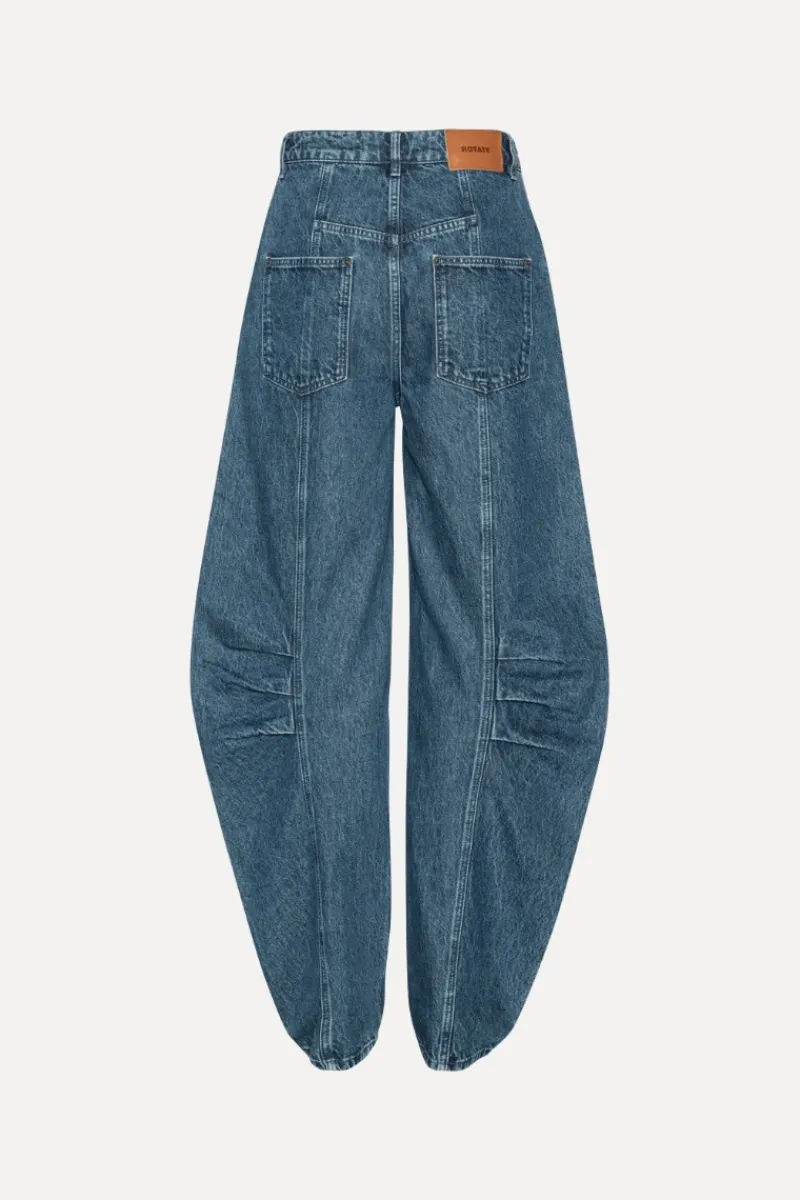 Pants-ROTATE Birger Christensen Denim Cargo Pants Medium Blue Medium Blue Denim color