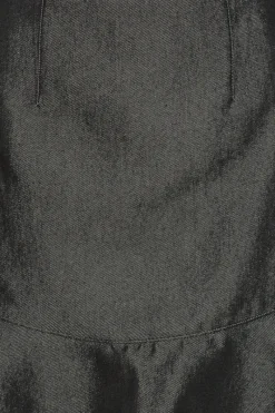 Skirts-ROTATE Birger Christensen Denim Mini Ruffle Skirt Black Black color