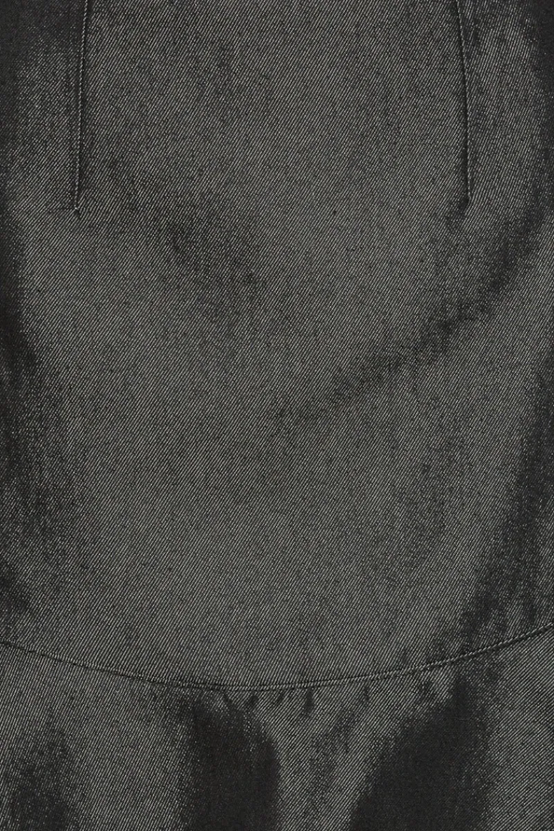 Skirts-ROTATE Birger Christensen Denim Mini Ruffle Skirt Black Black color