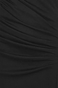 Maxi Dress|Dresses-ROTATE Birger Christensen Draped One Shoulder Dress Black Black color
