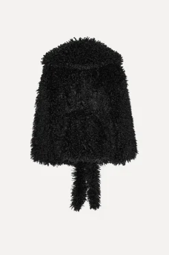 Outerwear-ROTATE Birger Christensen Faux Fur Belted Jacket Black Black color