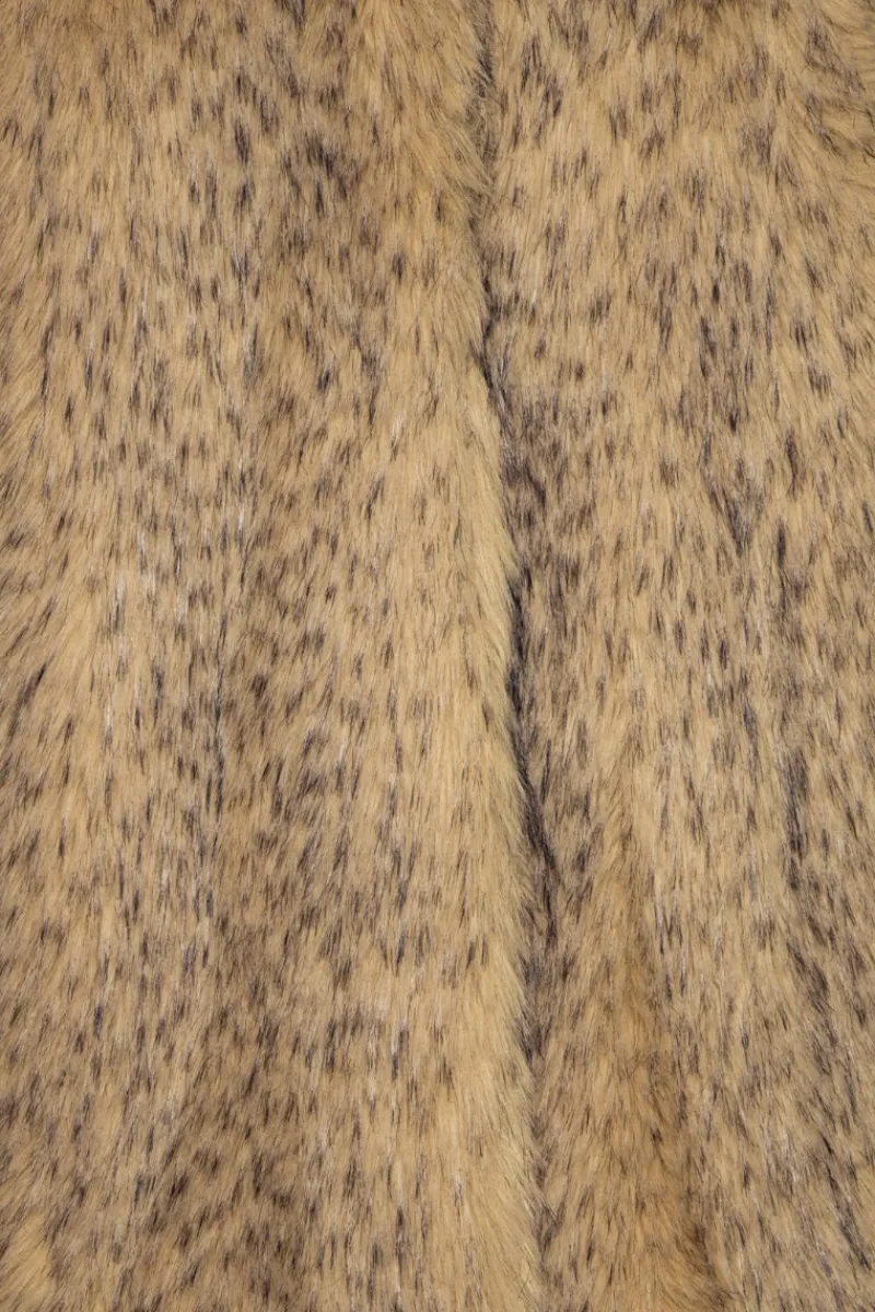 Outerwear-ROTATE Birger Christensen Faux Fur Long Coat Beige Nougat color