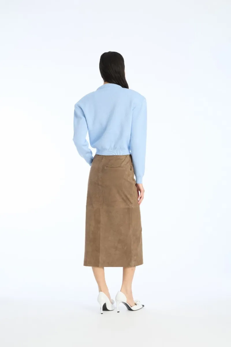 Knitwear|Tops-ROTATE Birger Christensen Firm Knit Cardigan Light Blue Hydrangea (Blue) color