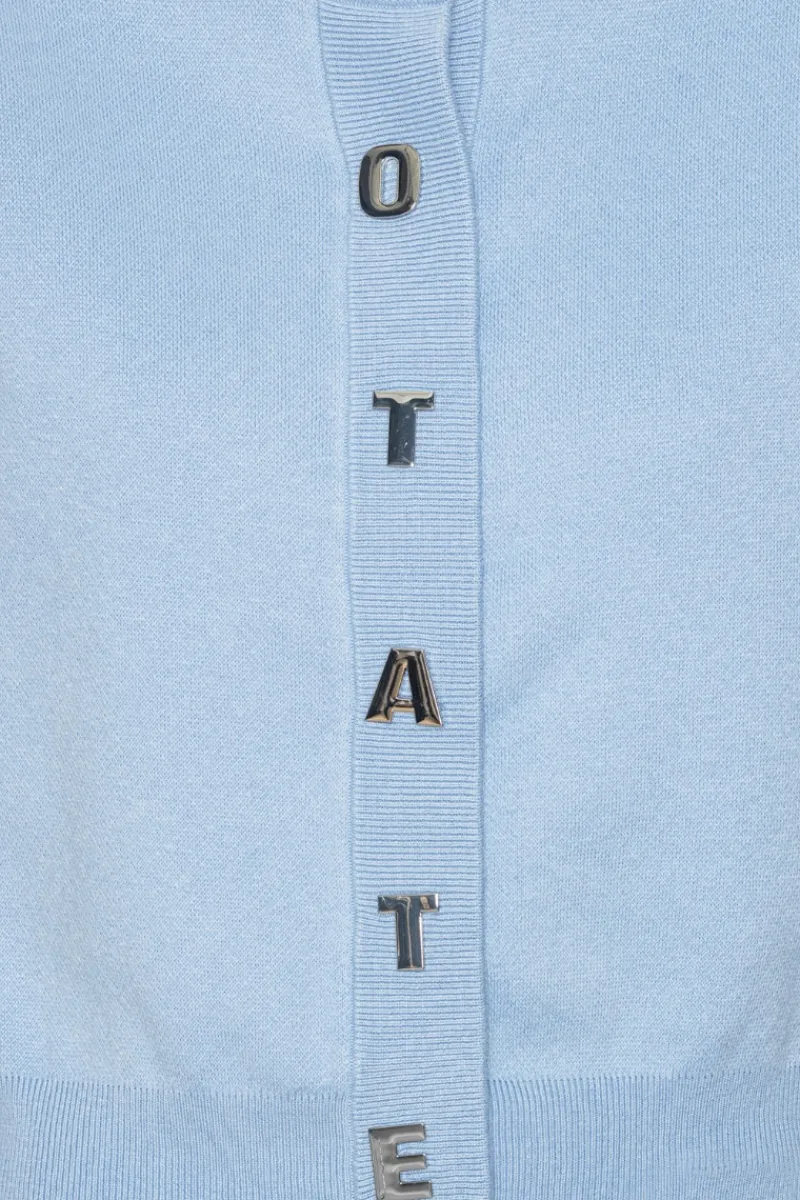 Knitwear|Tops-ROTATE Birger Christensen Firm Knit Cardigan Light Blue Hydrangea (Blue) color