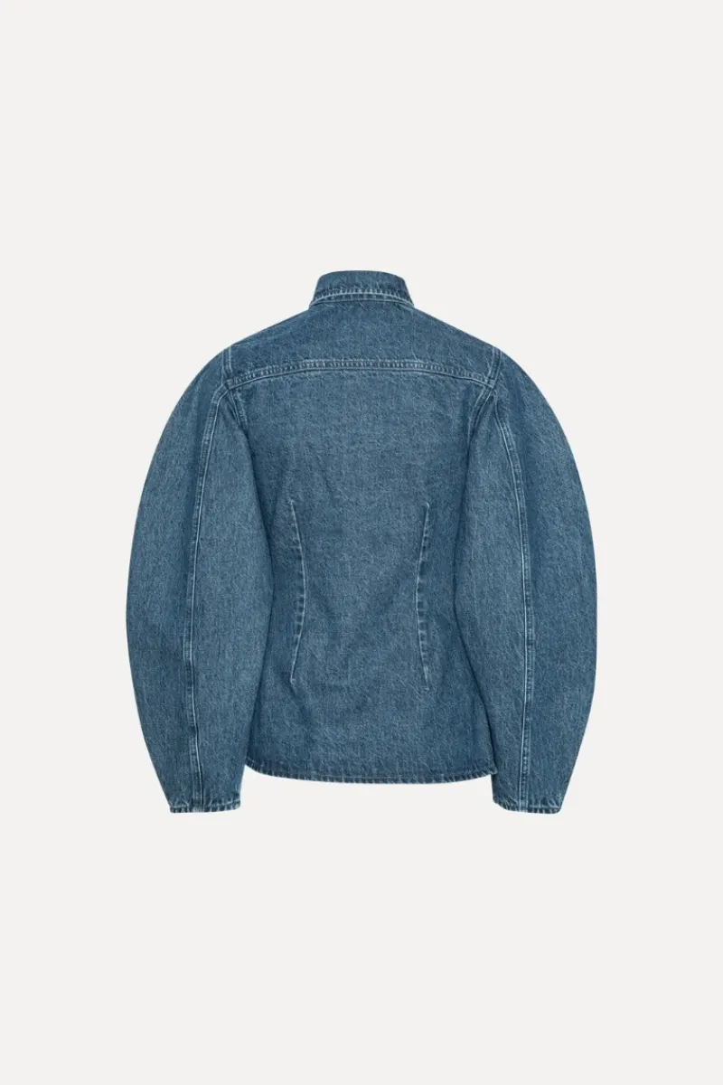 Tops-ROTATE Birger Christensen Fitted Denim Shirt Medium Blue Medium Blue Denim color