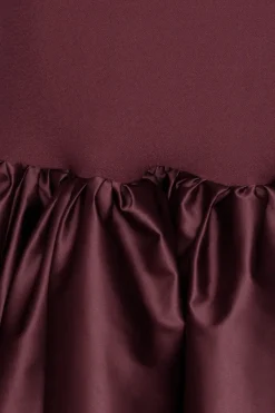 Maxi Dress|Dresses-ROTATE Birger Christensen Fitted Maxi Dress Burgundy Zinfandelcolor