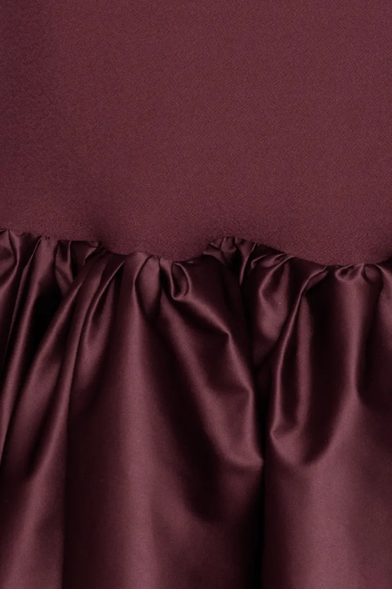 Maxi Dress|Dresses-ROTATE Birger Christensen Fitted Maxi Dress Burgundy Zinfandelcolor