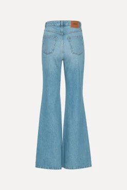 Pants-ROTATE Birger Christensen Flared Highwaisted Jeans Blue Hydrangea (Blue) color