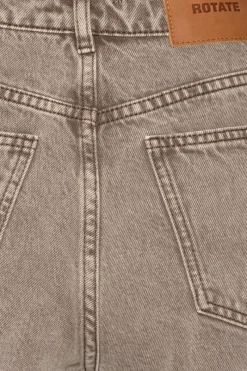 Pants-ROTATE Birger Christensen Flared Highwaisted Jeans Taupe Driftwood color