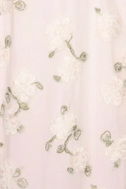 Maxi Dress-ROTATE Birger Christensen Flower Beads Maxi Dress Light Pink Lilac Ash Comb. color