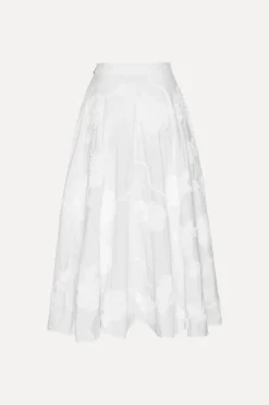 Skirts-ROTATE Birger Christensen Flower Maxi Skirt Bright White Bright White color