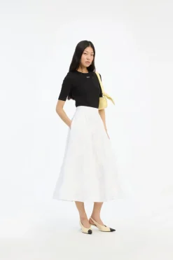 Skirts-ROTATE Birger Christensen Flower Maxi Skirt Bright White Bright White color