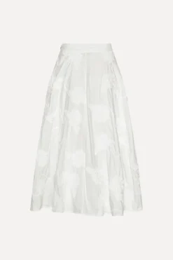 Skirts-ROTATE Birger Christensen Flower Maxi Skirt Bright White Bright White color