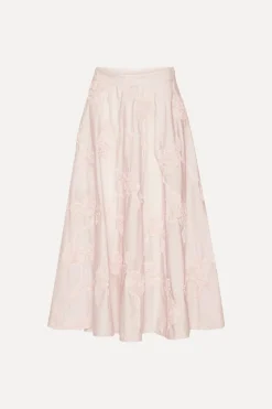 Skirts-ROTATE Birger Christensen Flower Maxi Skirt Light Pink Orchid Ice color