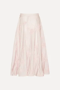 Skirts-ROTATE Birger Christensen Flower Maxi Skirt Light Pink Orchid Ice color