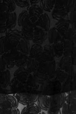 Maxi Dress|Dresses-ROTATE Birger Christensen Flower Mesh Maxi Dress Black Black color