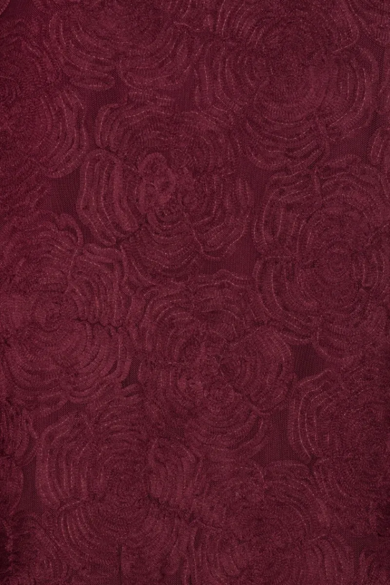 Dresses-ROTATE Birger Christensen Flower Mesh Maxi Dress Burgundy Zinfandelcolor