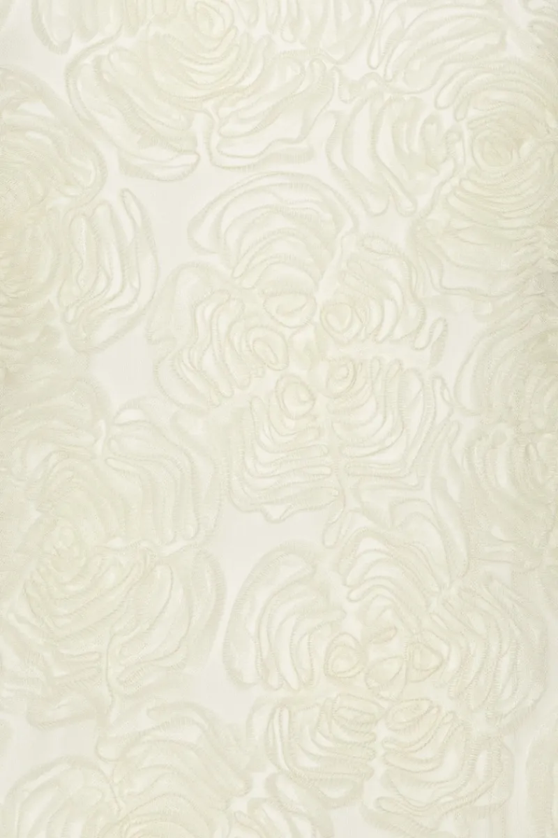 Bridal|Maxi Dress-ROTATE Birger Christensen Flower Mesh Maxi Dress Creme White Egret color