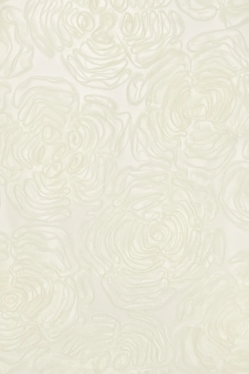 Bridal|Mini Dresses-ROTATE Birger Christensen Flower Mesh Mini Dress Creme White Egret color