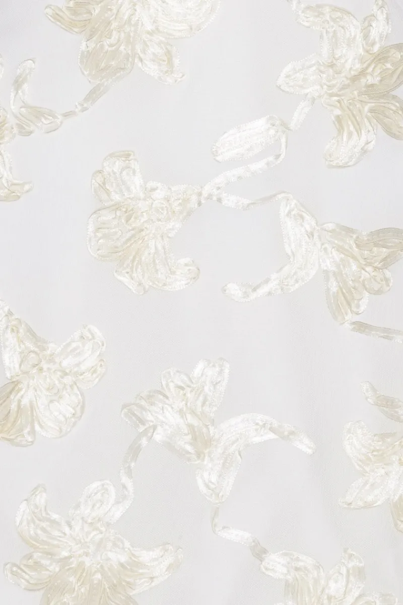 Bridal|Mini Dresses-ROTATE Birger Christensen Flower Mesh Mini Dress White Egret color