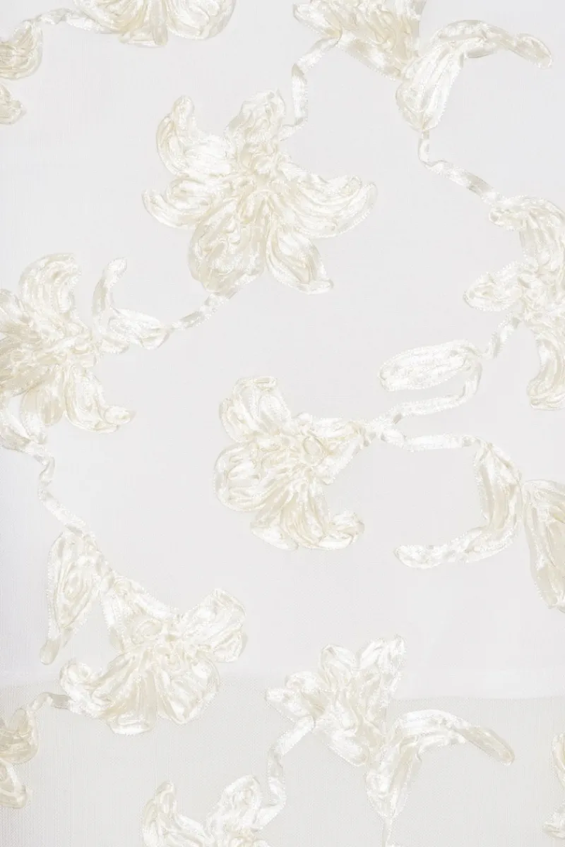 Bridal|Maxi Dress-ROTATE Birger Christensen Flower Mesh Tube Dress White Egret color