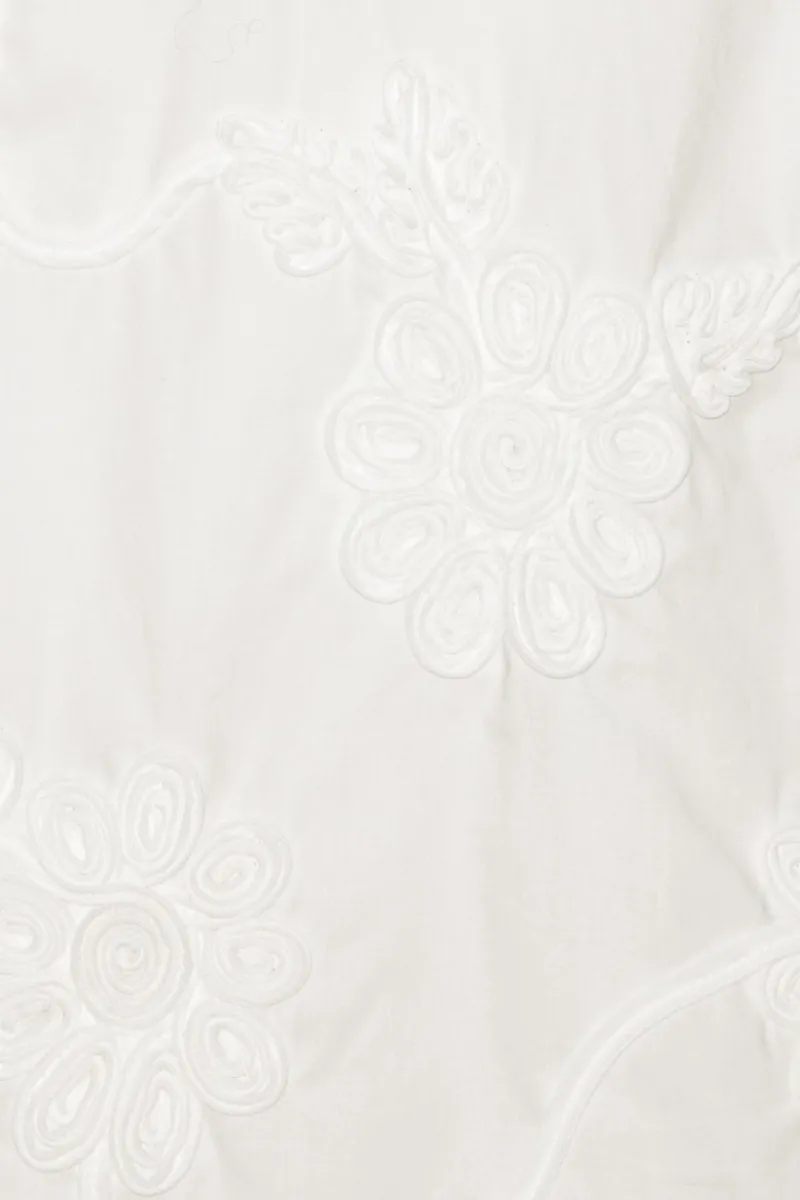 Mini Dresses|Dresses-ROTATE Birger Christensen Flower Mini Flared Dress Bright White Bright White color