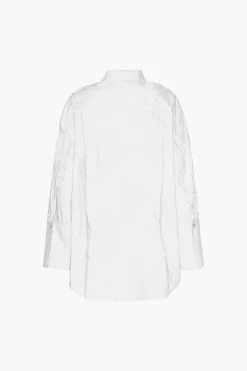 Tops-ROTATE Birger Christensen Flower Oversized Shirt Bright White Bright White color