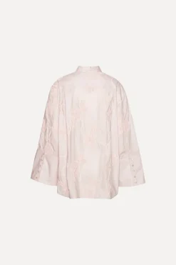 Tops-ROTATE Birger Christensen Flower Oversized Shirt Light Pink Orchid Ice color