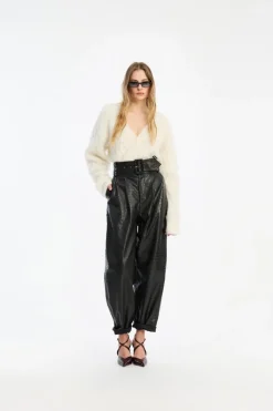 Tops-ROTATE Birger Christensen Fluffy Knit Cardigan White Snow White color