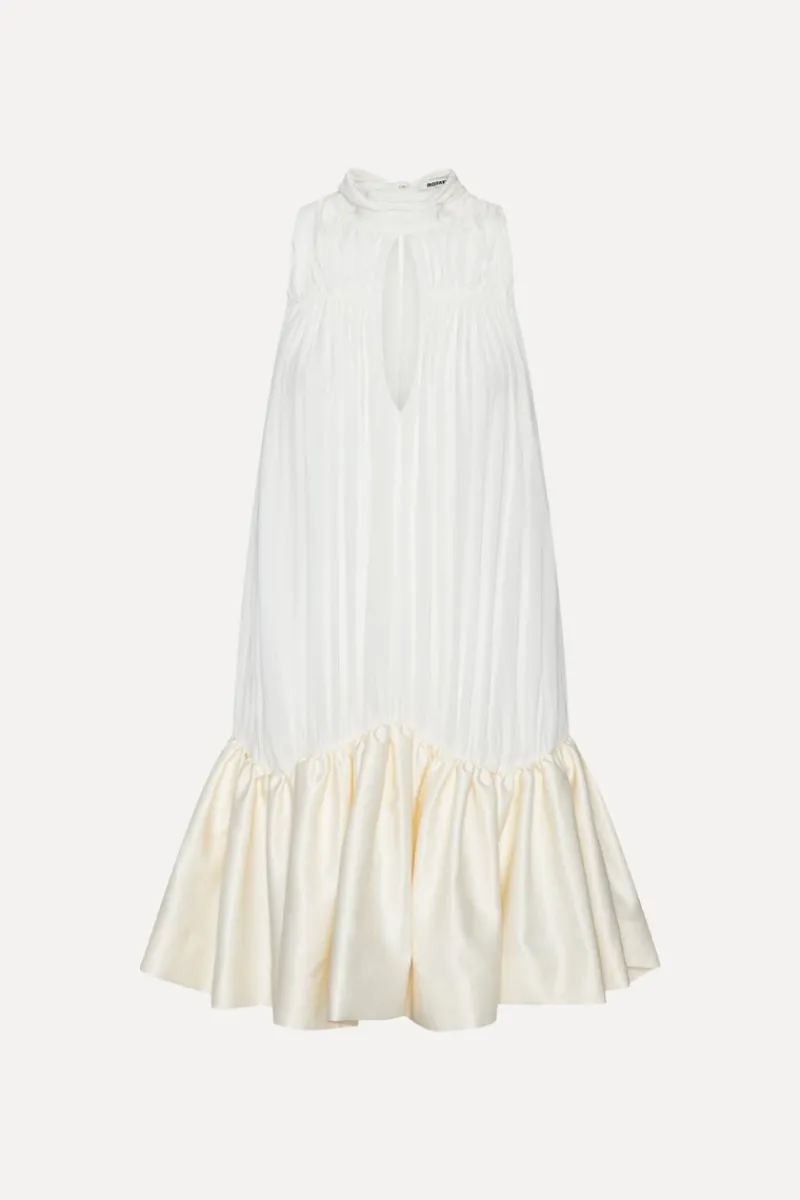 Bridal|Mini Dresses-ROTATE Birger Christensen Gathered Mini Dress White Egret color