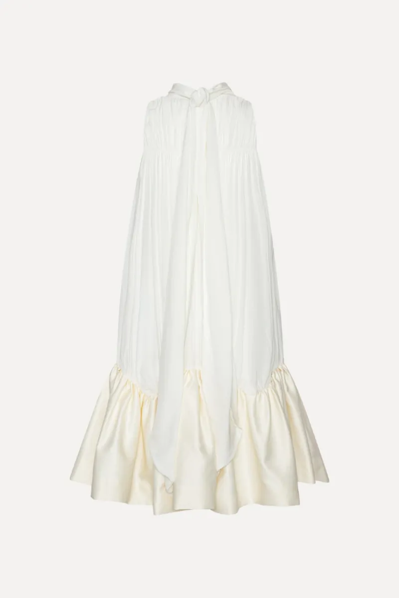 Bridal|Mini Dresses-ROTATE Birger Christensen Gathered Mini Dress White Egret color