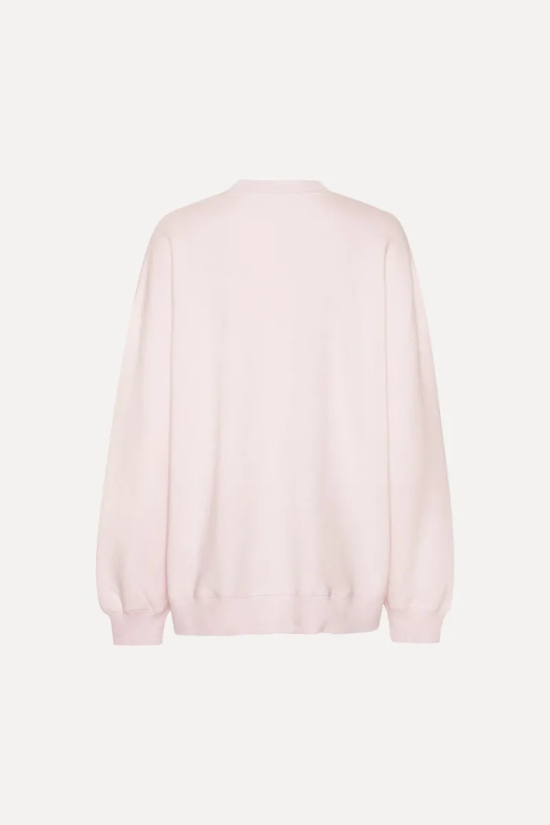 Tops-ROTATE Birger Christensen Heavy Crewneck Sweat Light Pink Orchid Ice color