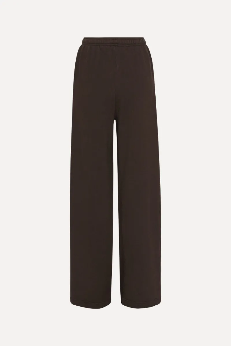Pants-ROTATE Birger Christensen Heavy Straight Sweatpants Dark Brown Molé color
