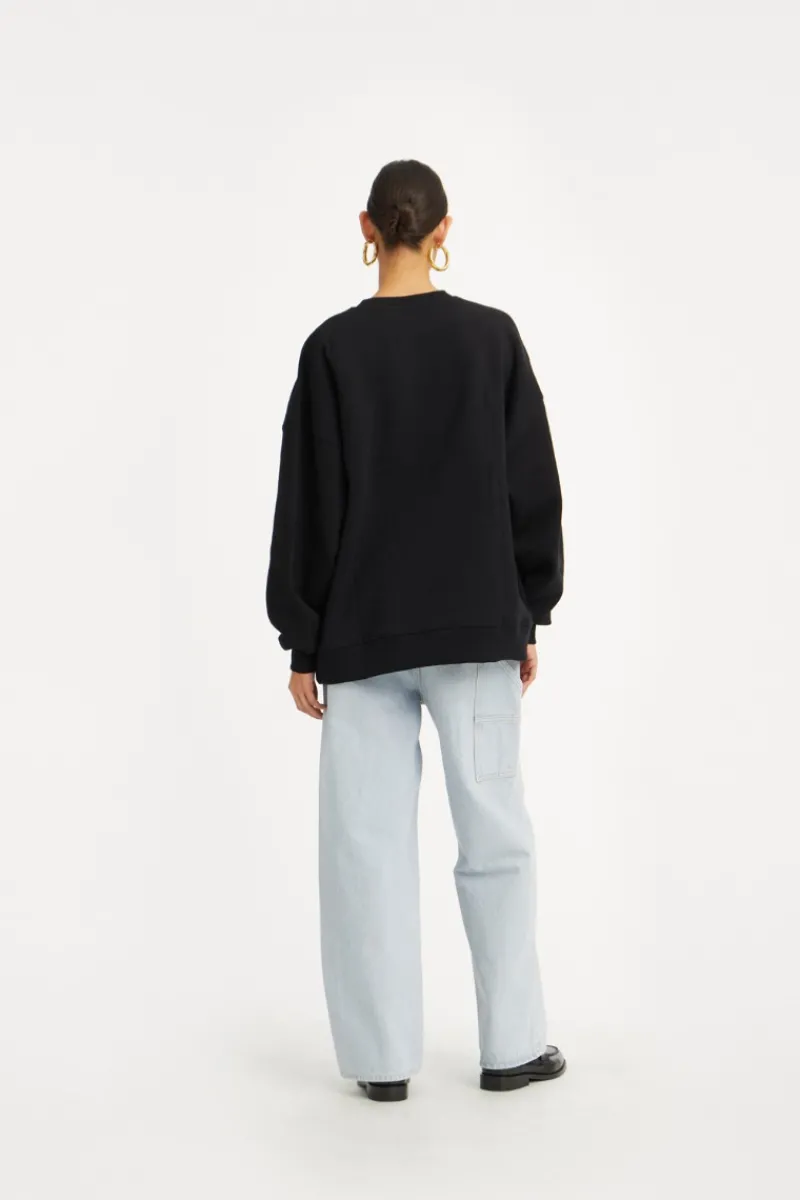 Tops-ROTATE Birger Christensen Heavy Sweat Crewneck Black Black color