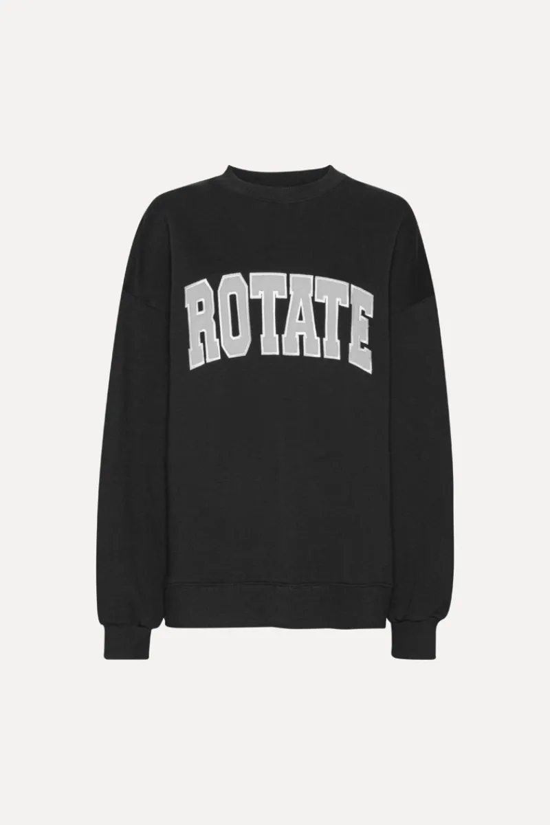 Tops-ROTATE Birger Christensen Heavy Sweat Crewneck Black Black color
