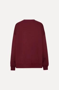 Tops-ROTATE Birger Christensen Heavy Sweat Crewneck Bordeaux Zinfandelcolor