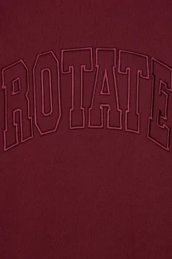 Tops-ROTATE Birger Christensen Heavy Sweat Crewneck Bordeaux Zinfandelcolor