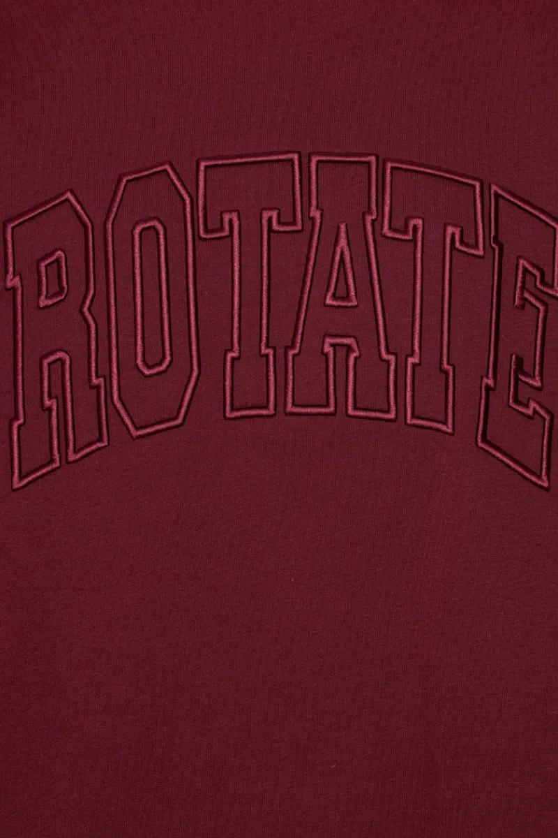 Tops-ROTATE Birger Christensen Heavy Sweat Crewneck Bordeaux Zinfandelcolor