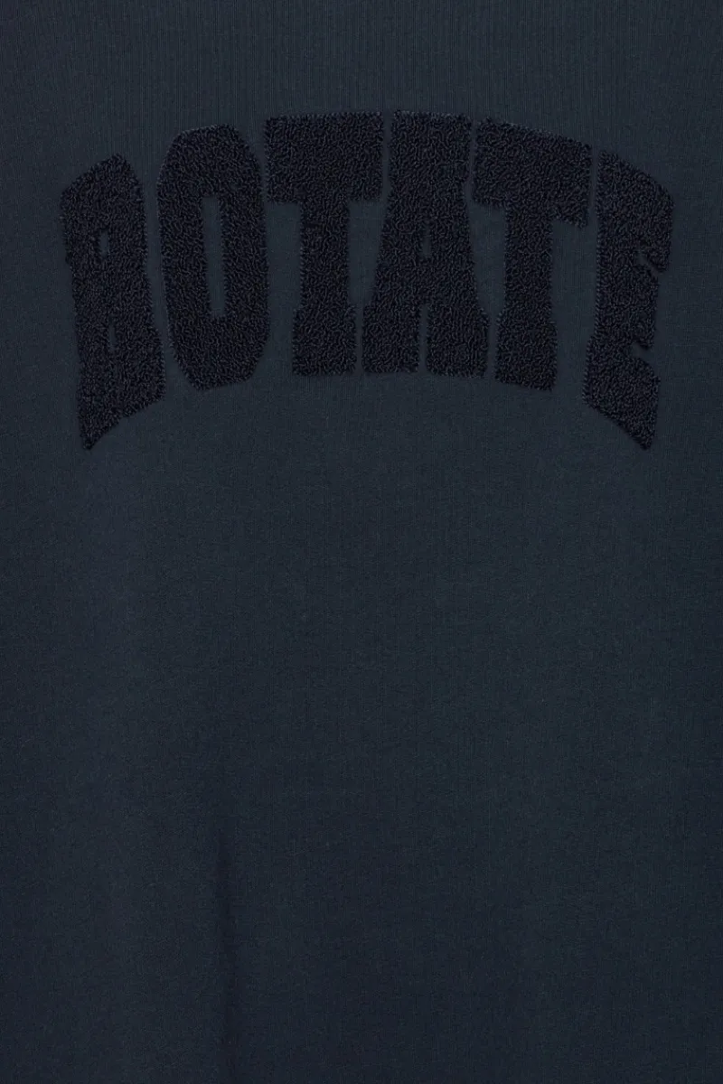 Tops-ROTATE Birger Christensen Heavy Sweat Crewneck Dark Blue Sky Captain (Dark Blue) color