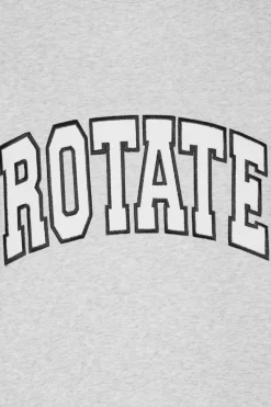 Tops-ROTATE Birger Christensen Heavy Sweat Crewneck Light Grey Light Grey Melange color