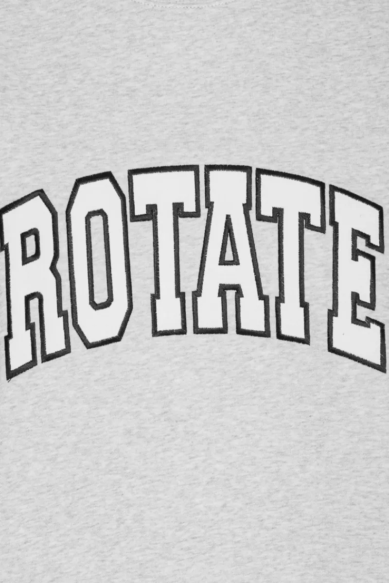 Tops-ROTATE Birger Christensen Heavy Sweat Crewneck Light Grey Light Grey Melange color