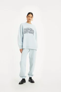 Pants-ROTATE Birger Christensen Heavy Sweatpants Light Blue Baby Blue color