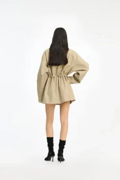 Outerwear-ROTATE Birger Christensen Heavy Twill Jacket Beige Cornstalk color