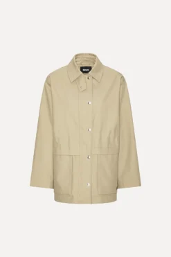 Outerwear-ROTATE Birger Christensen Heavy Twill Jacket Beige Cornstalk color