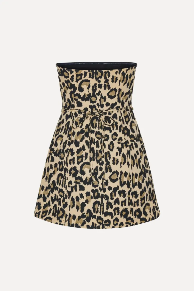 Mini Dresses|Tops-ROTATE Birger Christensen Jacquard Long Top Leopard Print Dijon Comb color