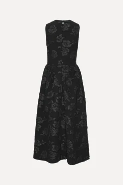 Midi Dresses|Dresses-ROTATE Birger Christensen Jacquard Midi Dress Black Black color