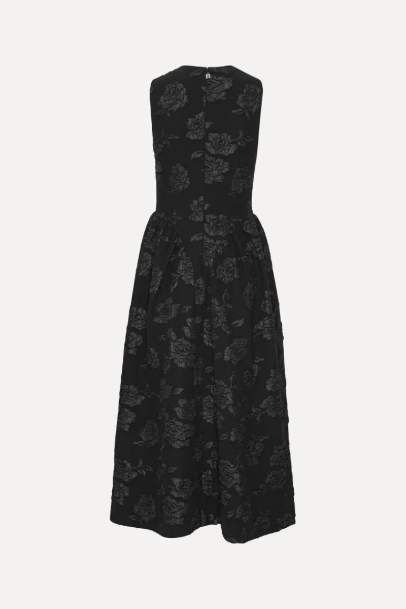 Midi Dresses|Dresses-ROTATE Birger Christensen Jacquard Midi Dress Black Black color