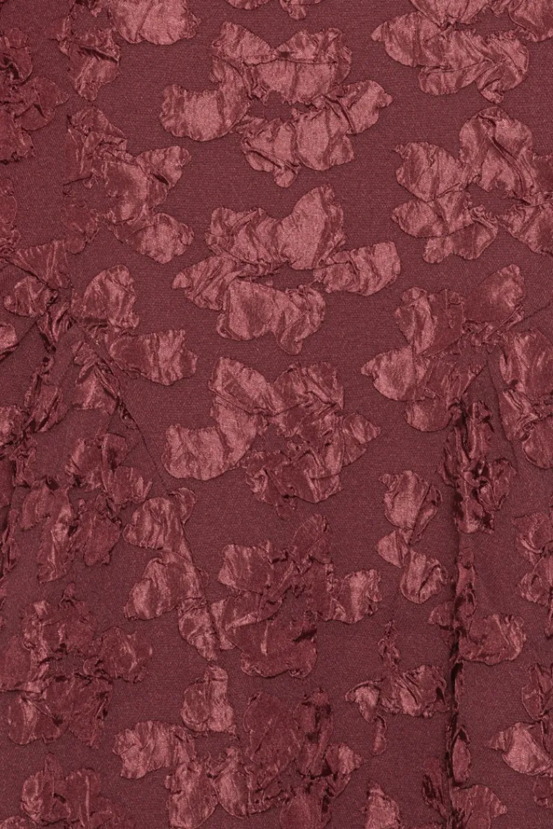 Midi Dresses|Dresses-ROTATE Birger Christensen Jacquard Midi Dress Burgundy Zinfandelcolor