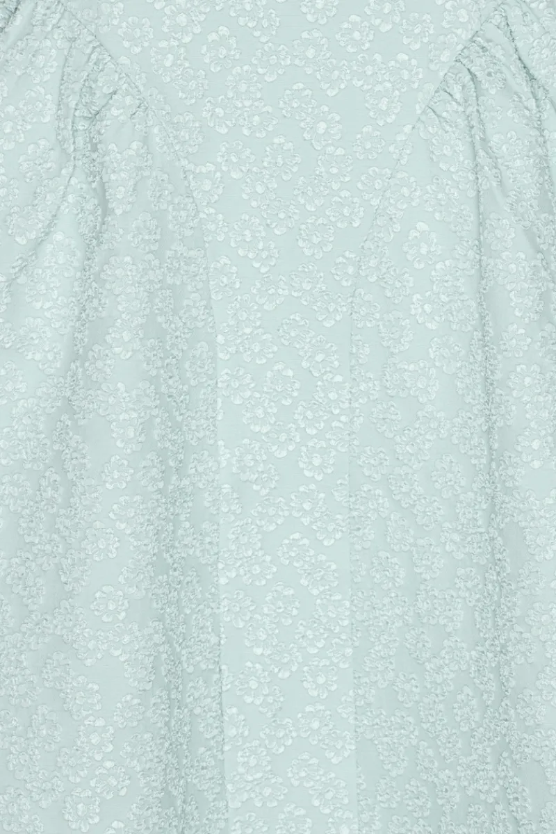 Midi Dresses|Dresses-ROTATE Birger Christensen Jacquard Midi Dress Light Blue Plein Air color